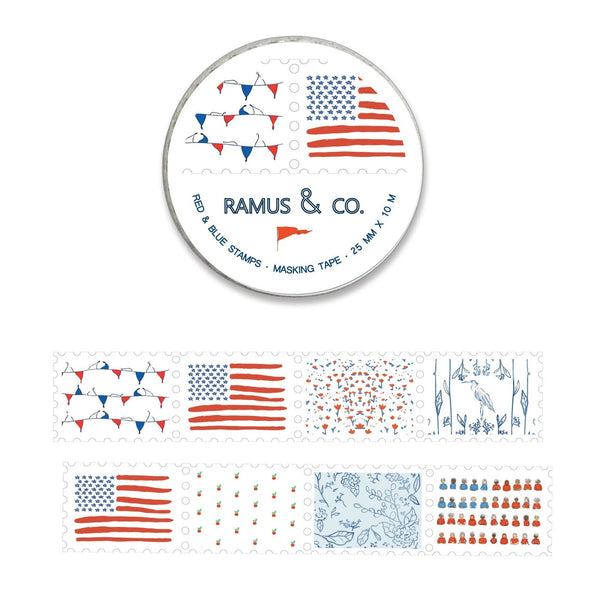 Red & Blue Washi Tape Stamps
